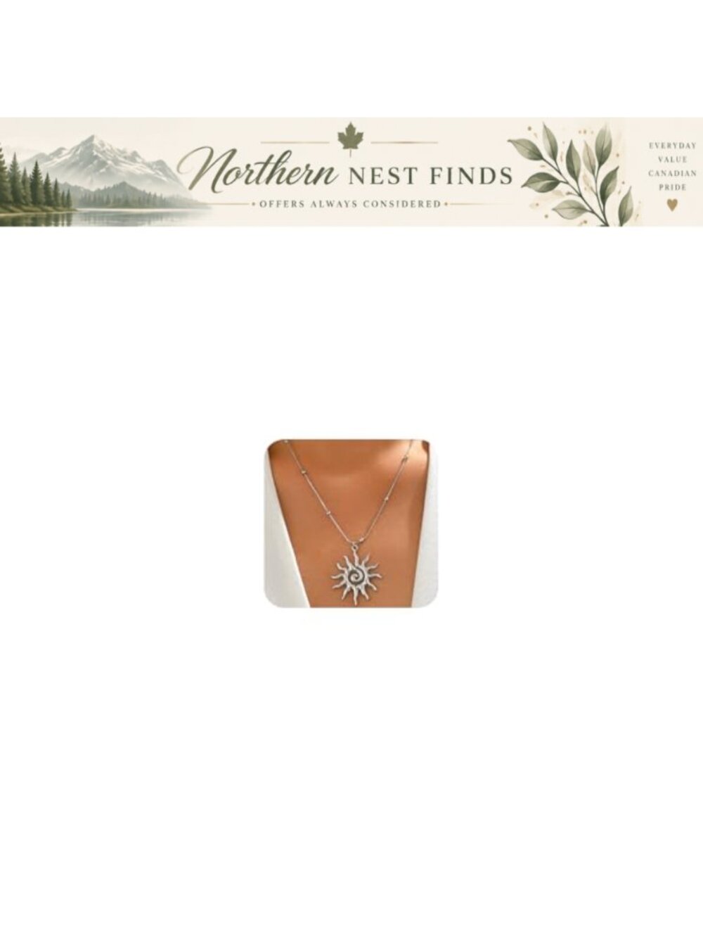 18K Gold Plated Sun Pendant Necklace 17.72in Adjustable Chain